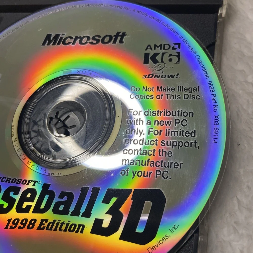 Baseball‎ 3D 1998 Edition Microsoft CD-ROM PC Game Genuine MLB